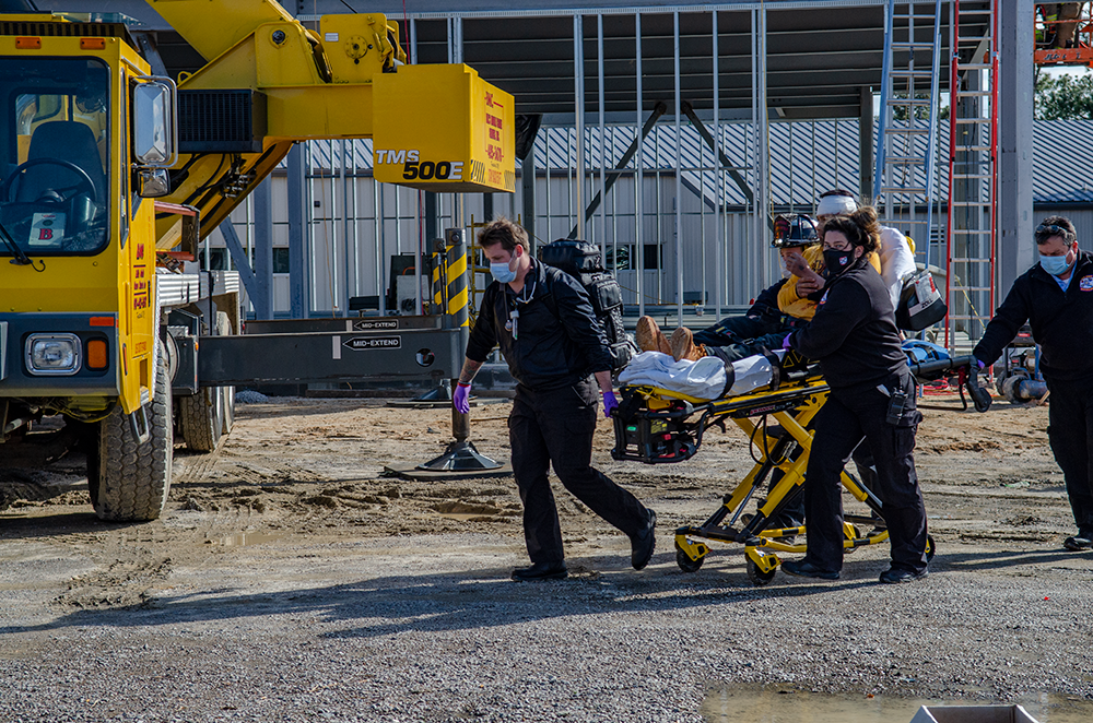 Injured construction worker
